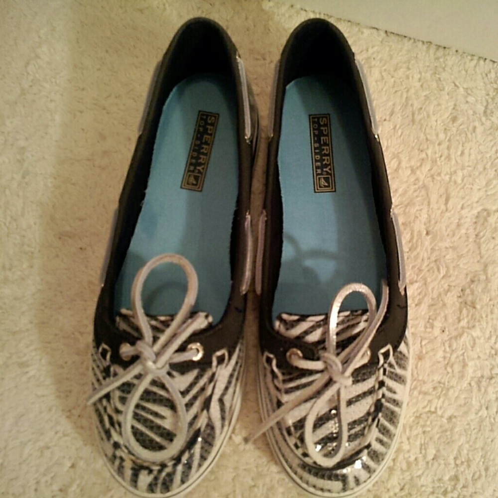 Zebra sequin Sperry Top Siders